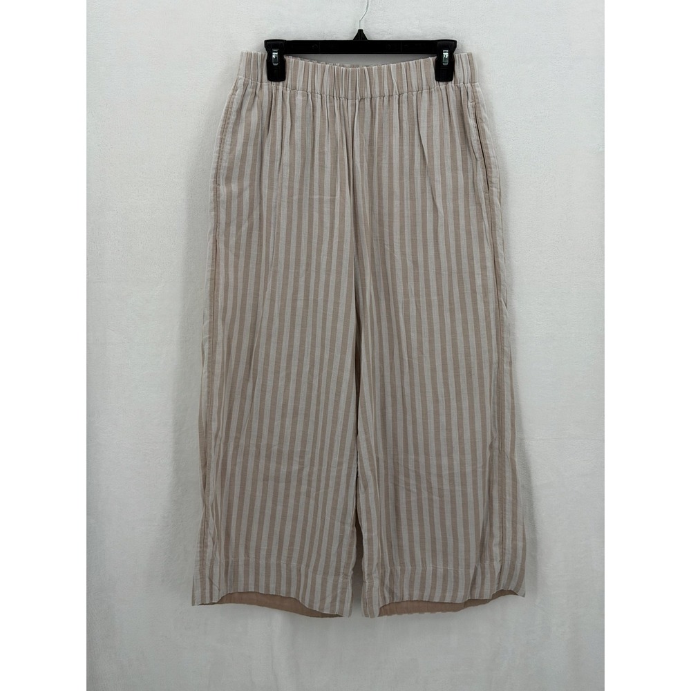Pact Pants Womens Large Rockport Stripe Wide Leg Gauze High Rise Organic Cotton